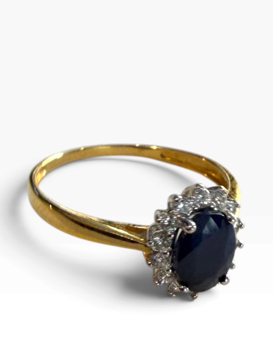 Gold And Sapphire Daisy Ring-photo-7
