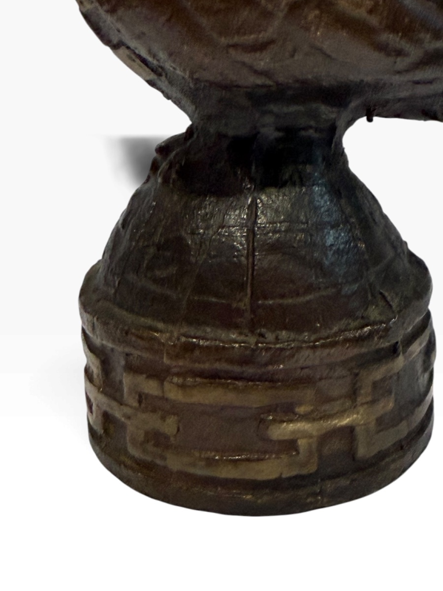 Franc-maçonnerie chouette en bronze -photo-3