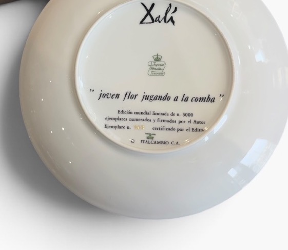 Assiette Limoges Salvador Dali Jeune fleur à la corde à sauter-photo-3