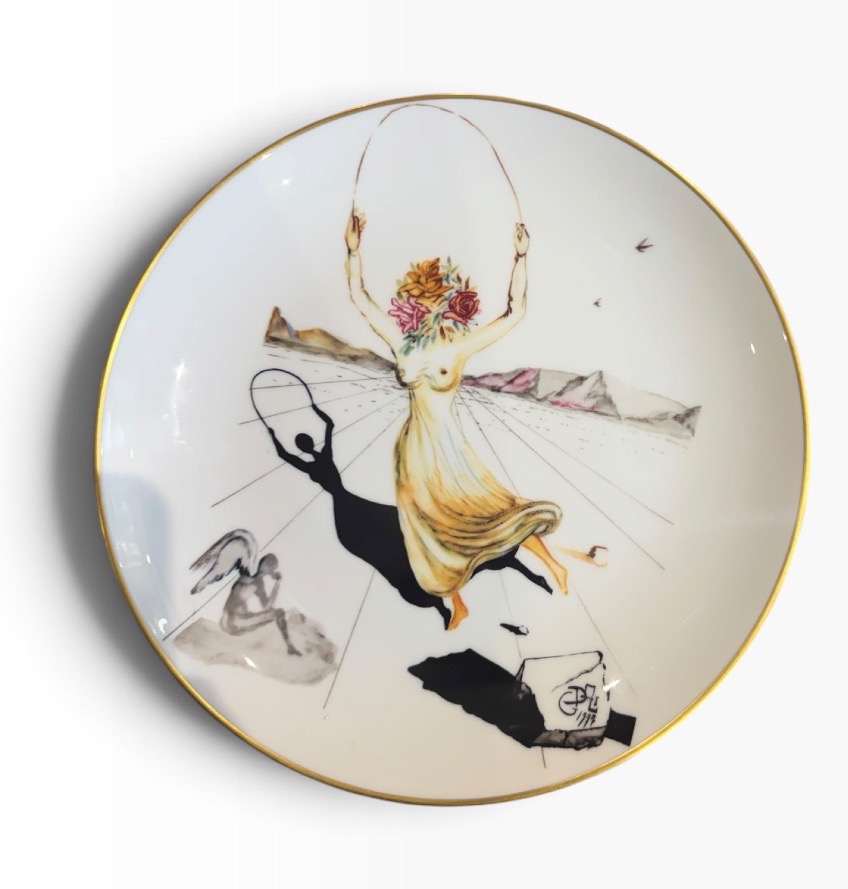 Assiette Limoges Salvador Dali Jeune fleur à la corde à sauter