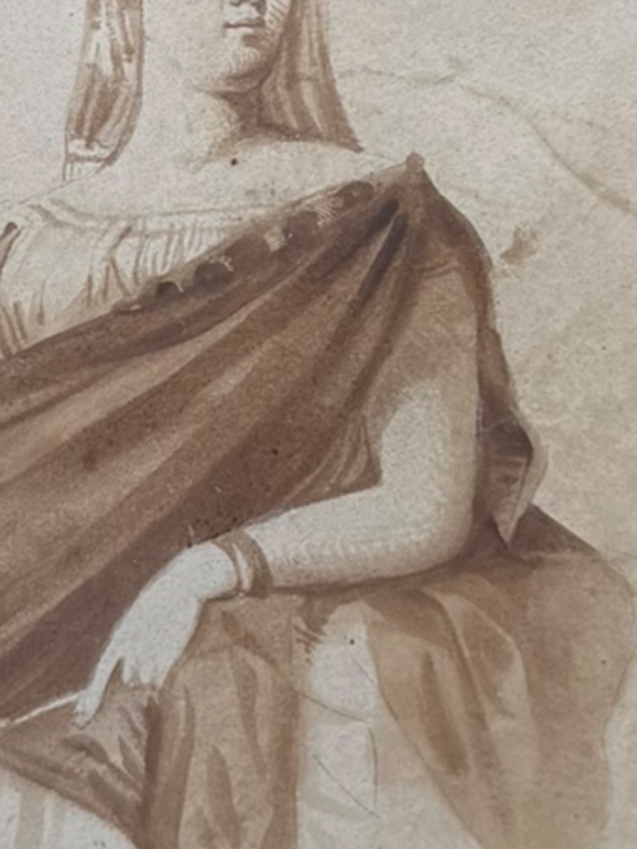 Constantin Guys, *the Queen Of Sheba*, Wash Drawing-photo-3