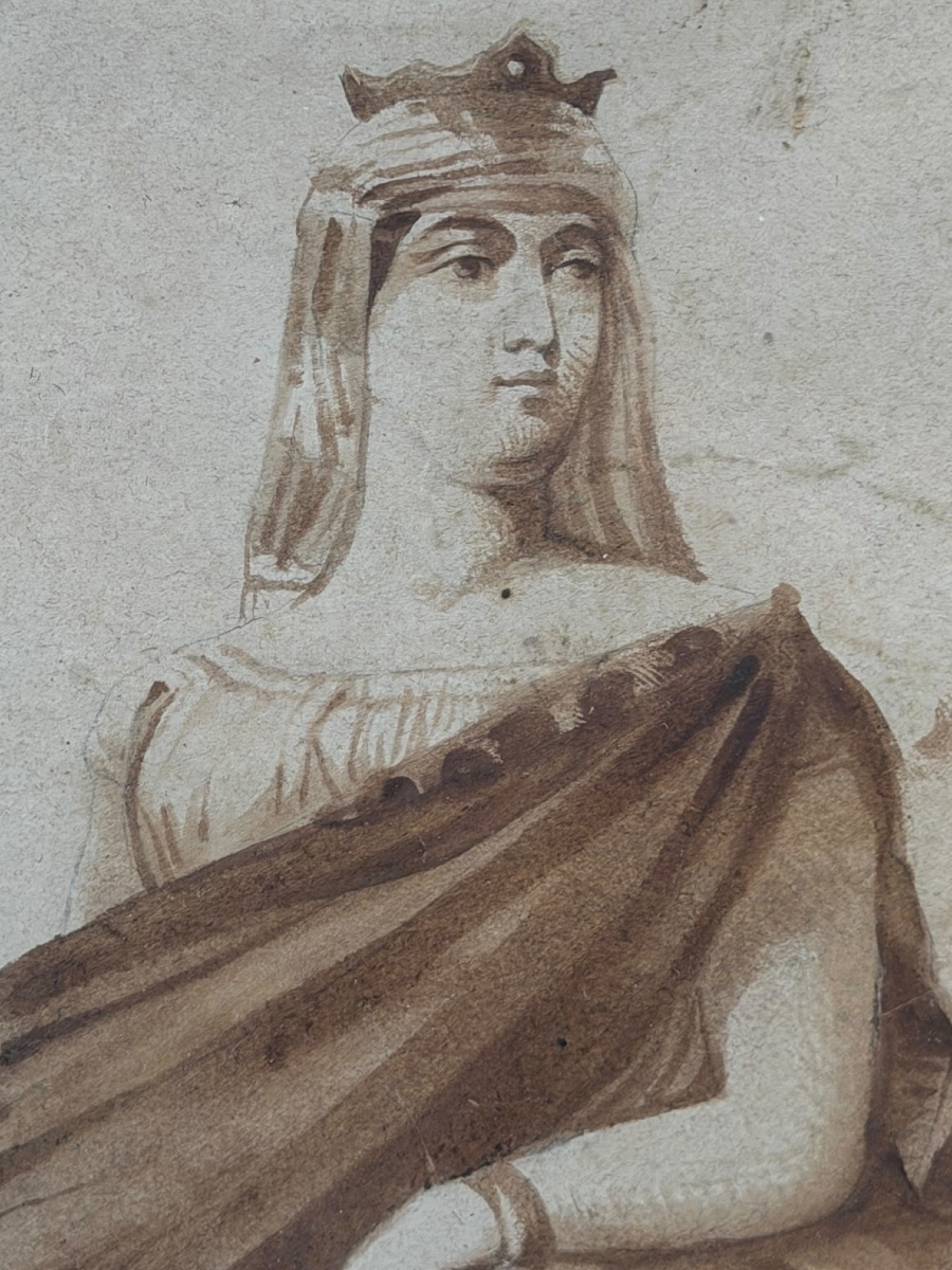 Constantin Guys, *the Queen Of Sheba*, Wash Drawing-photo-4