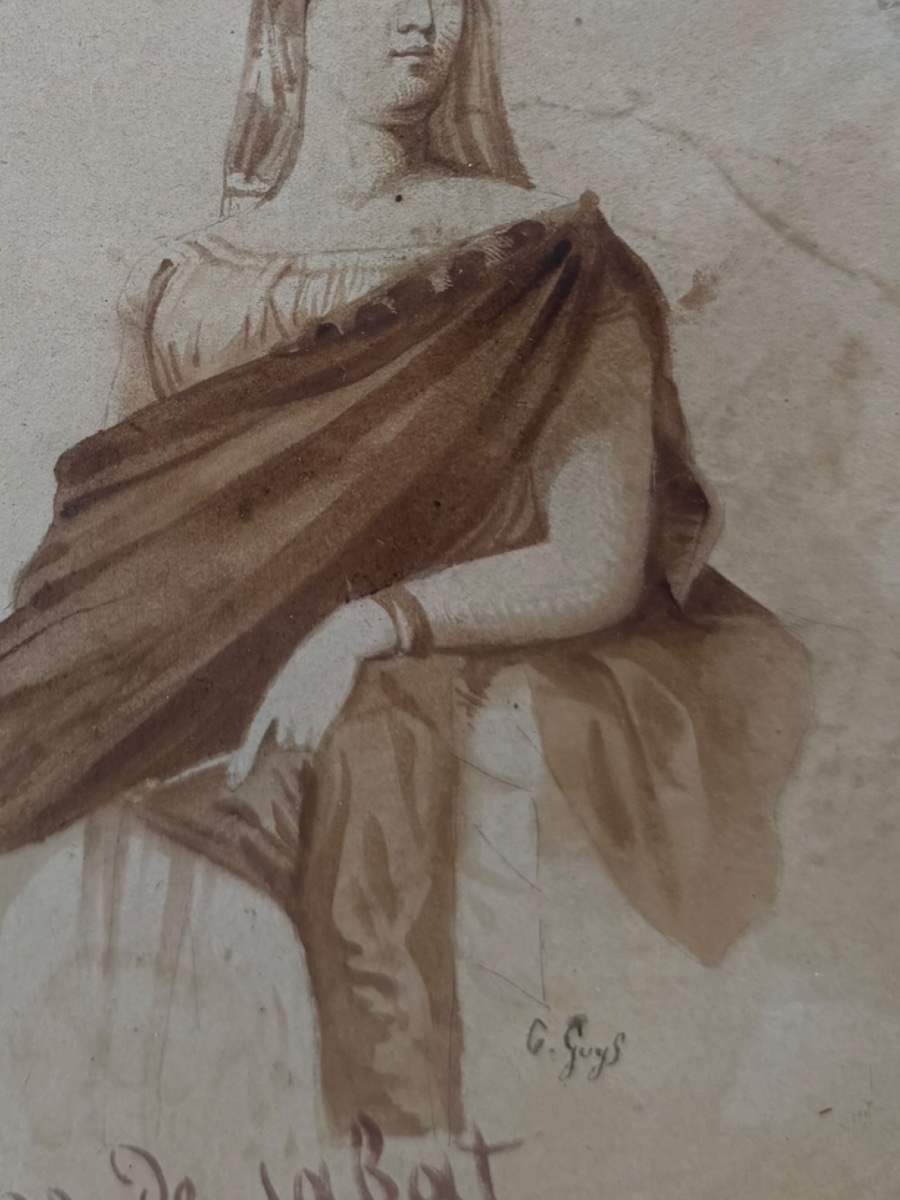 Constantin Guys, *the Queen Of Sheba*, Wash Drawing-photo-7
