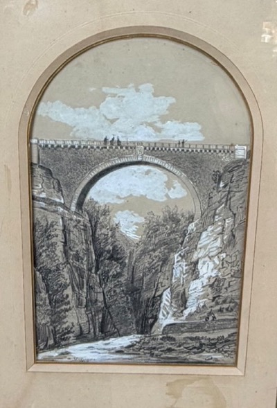 A. Devienne Le pont Napoléon dessin XIXeme