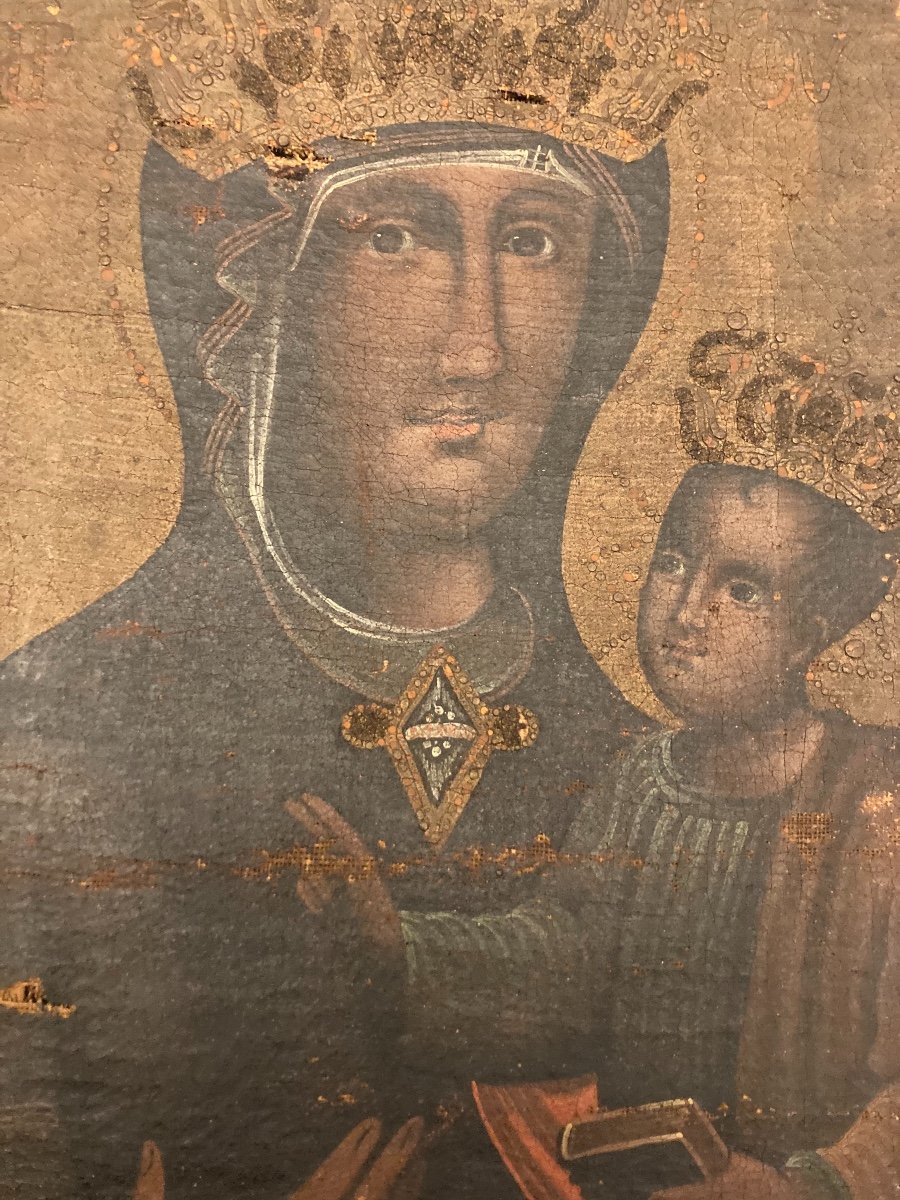 Vierge en Majesté, Huile sur toile, début XVIIIème-photo-3