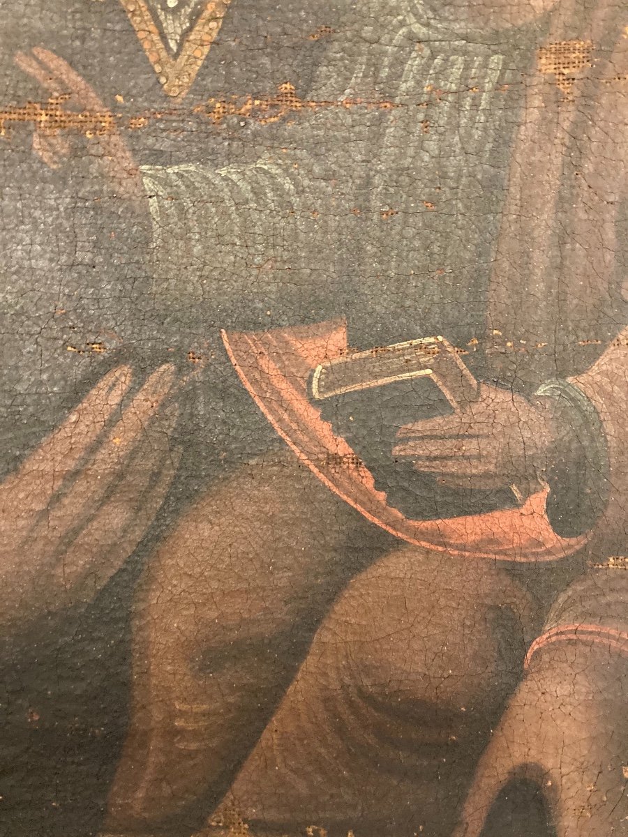 Vierge en Majesté, Huile sur toile, début XVIIIème-photo-4