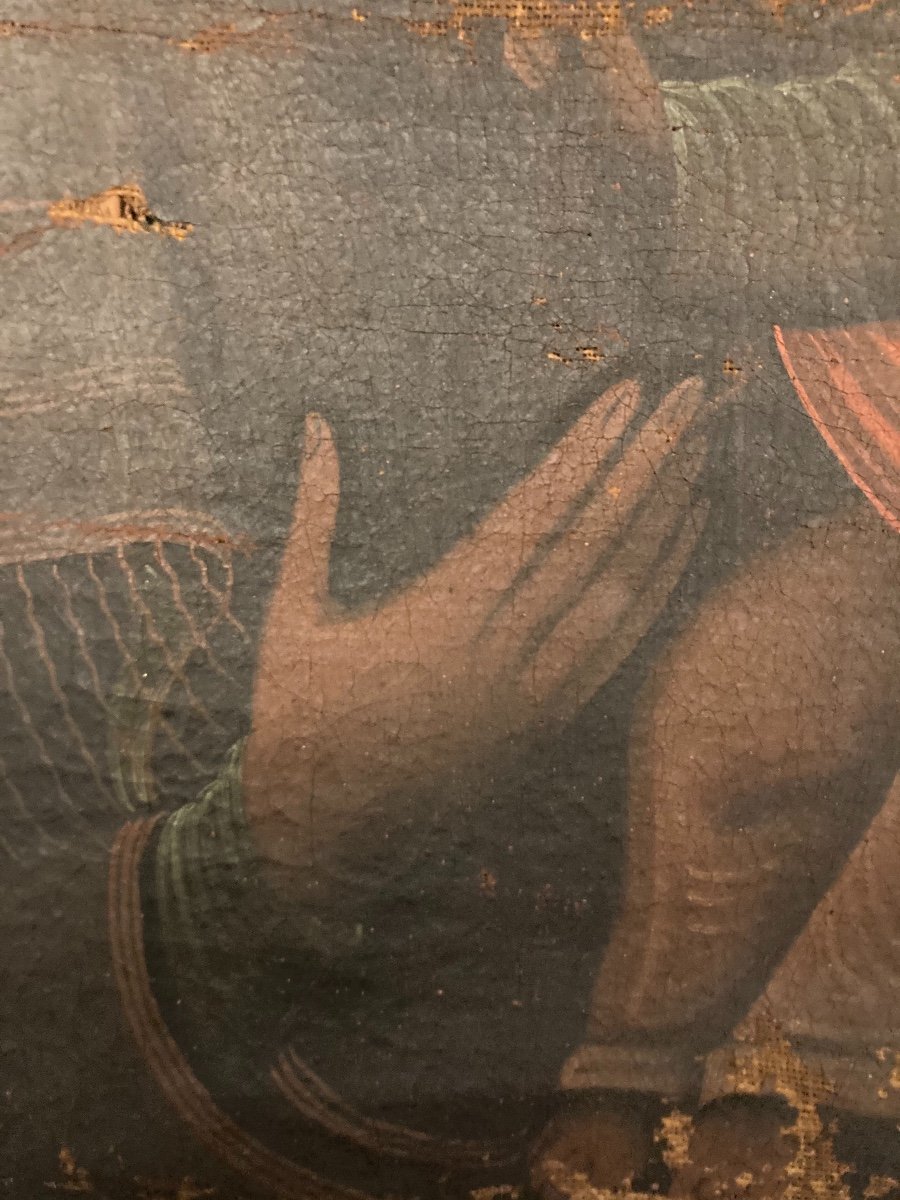 Vierge en Majesté, Huile sur toile, début XVIIIème-photo-5