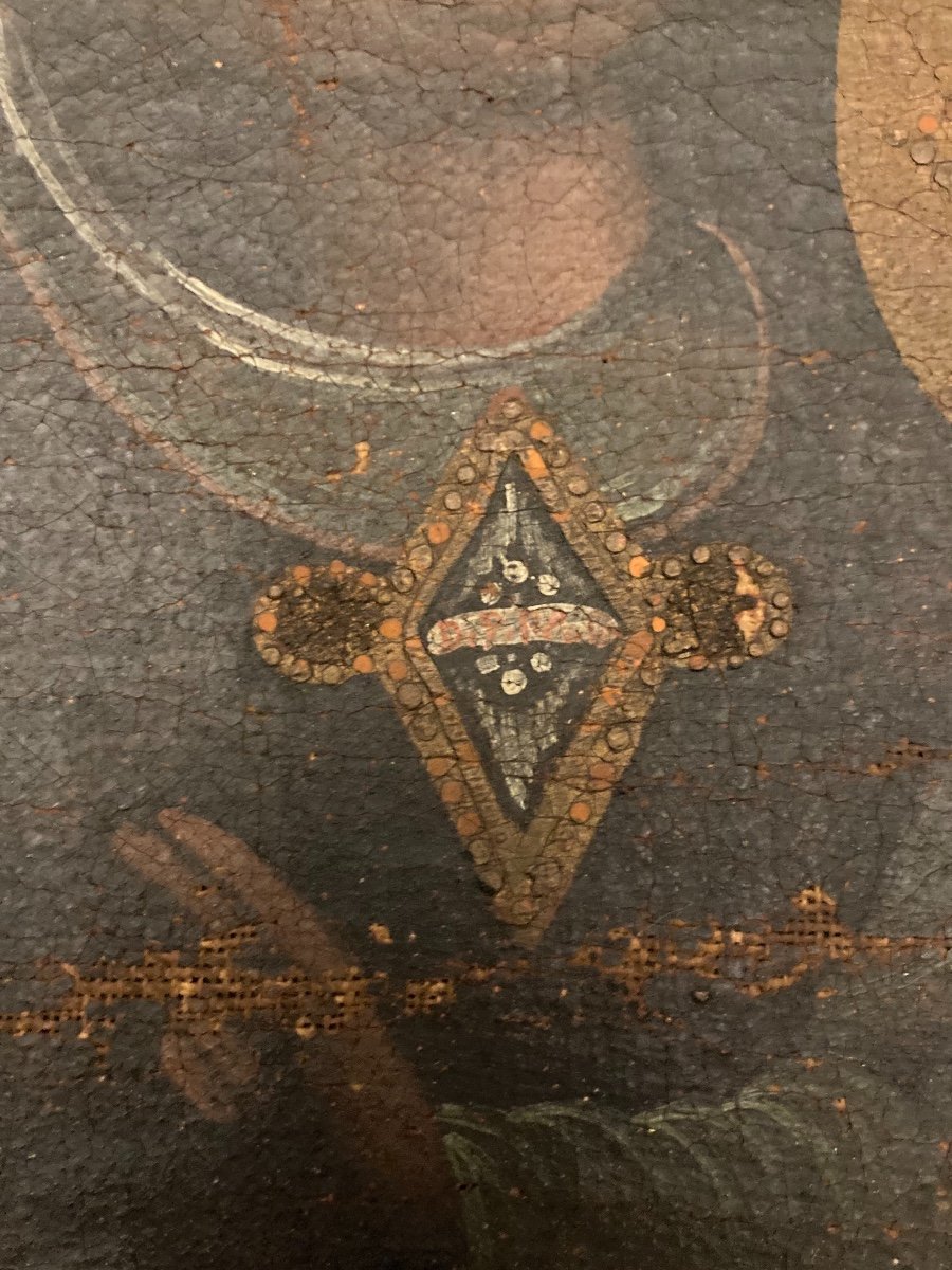 Vierge en Majesté, Huile sur toile, début XVIIIème-photo-6