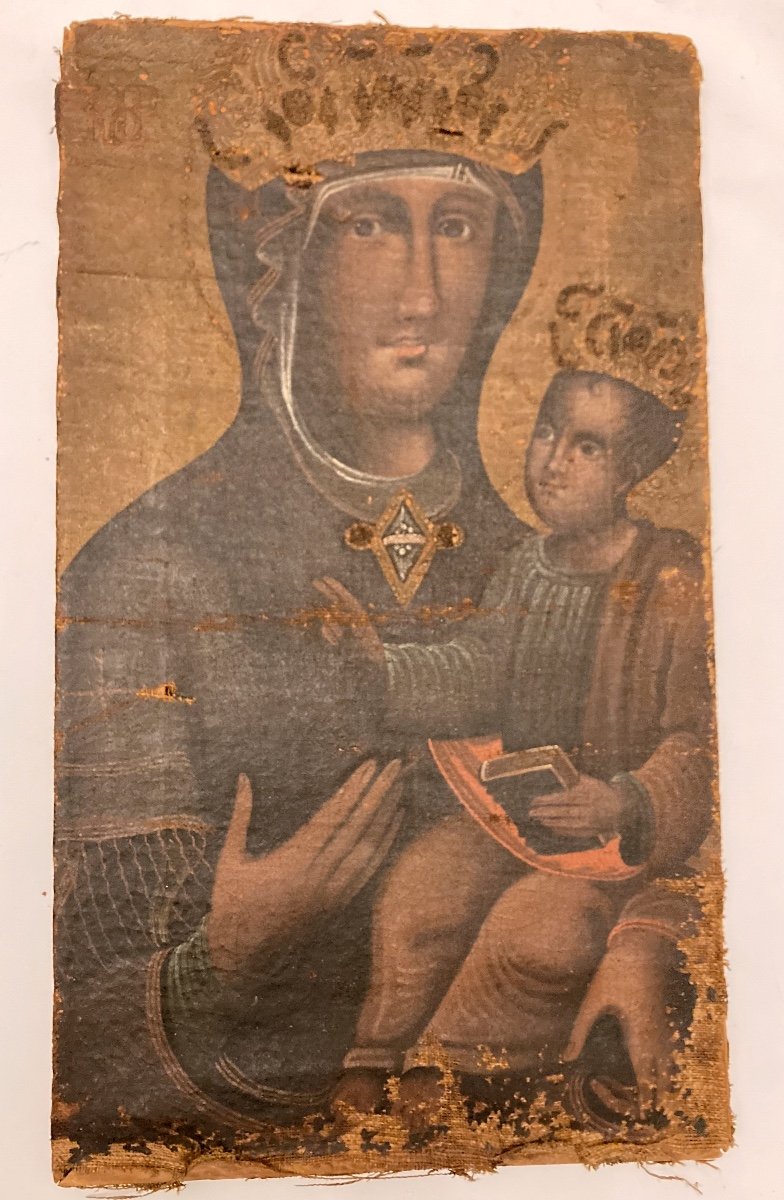 Vierge en Majesté, Huile sur toile, début XVIIIème