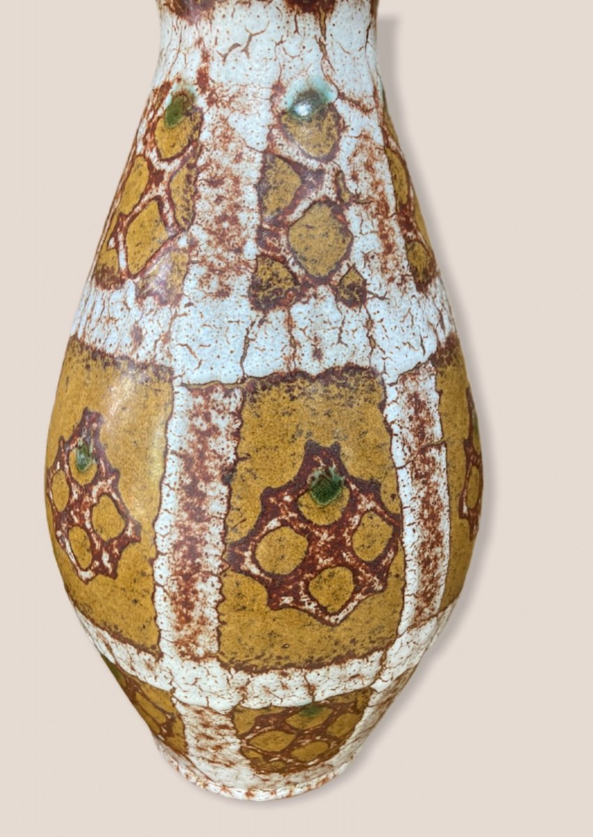 Large Vase 1950-1960 In Glazed Ceramic From West Germany-photo-2