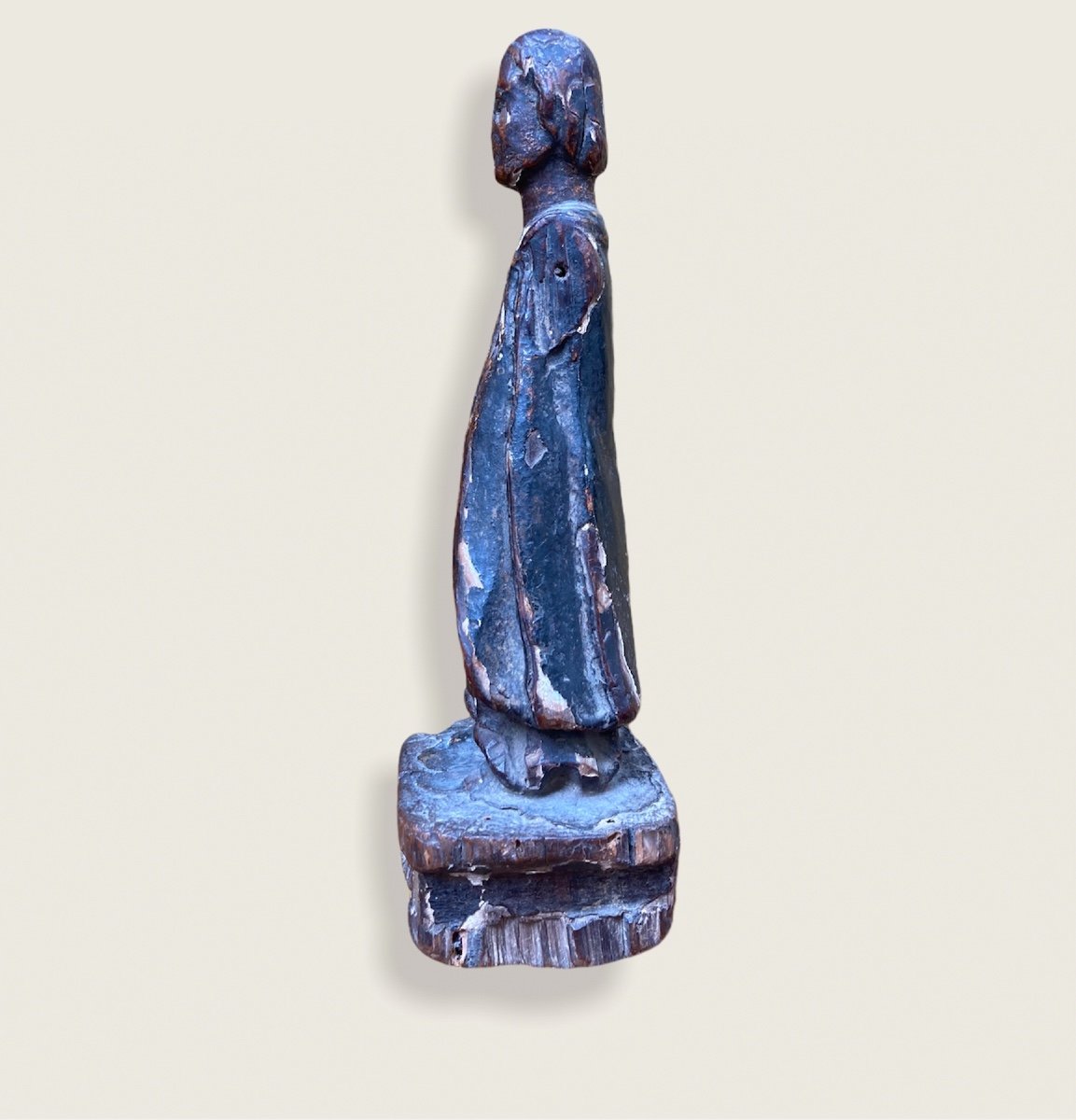 Subject In Polychrome Stuccoed Wood Representing A Notable Or Ecclesiastic? 18th Century Work-photo-2