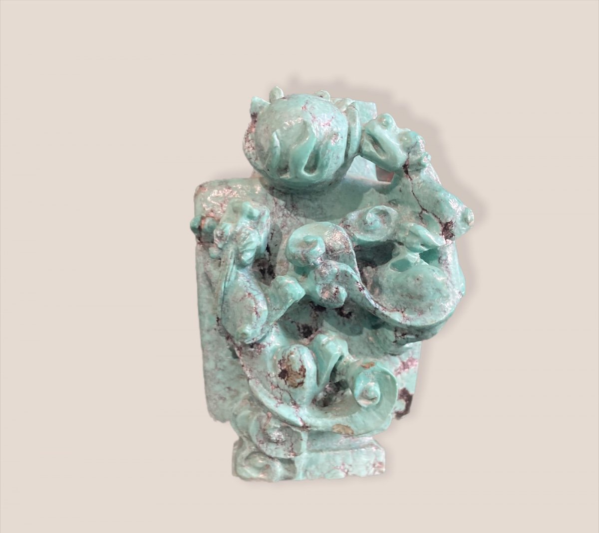 Pot Couvert Chinois En Turquoise, Circa 1900-photo-1