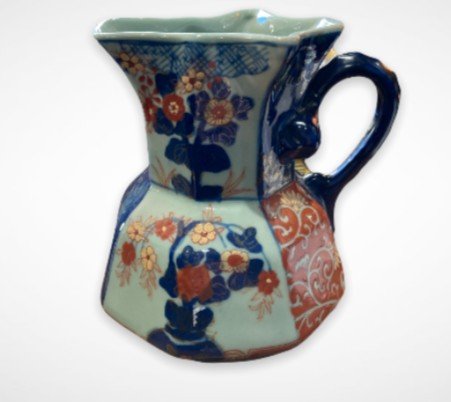 Ironstone- Porcelain Pitcher In The Style Of Imari Productions-photo-1