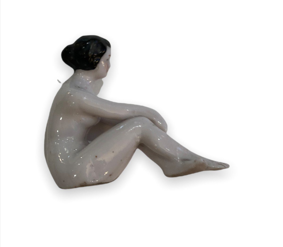 Femme Nue Assise, Sujet En Porcelaine Allemande Circa 1900-photo-4