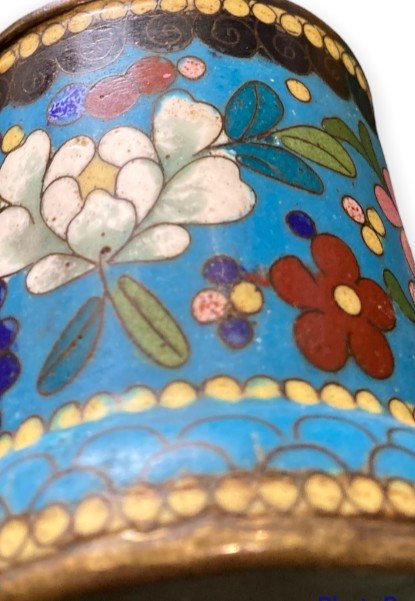 Asian Smoking Kit In Cloisonne Late Nineteenth-photo-3