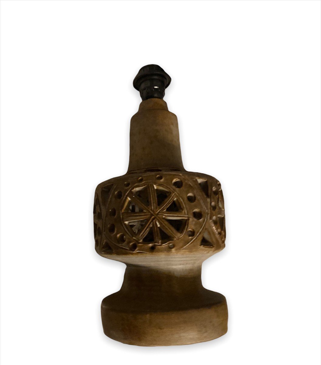 Agnès Escala - Openwork Ceramic Table Lamp-photo-3