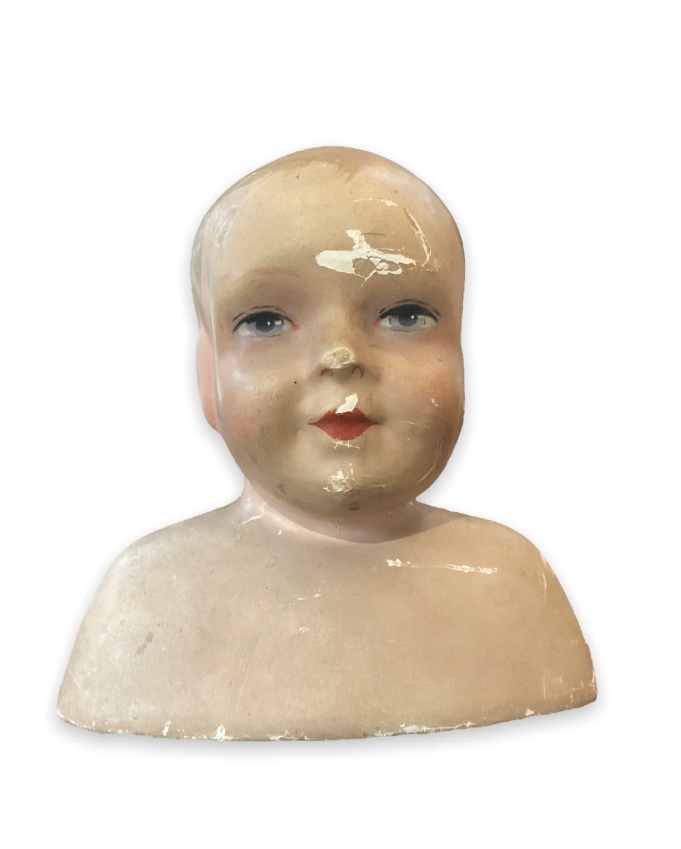 Baby Doll Bust In Plaster Early Twentieth