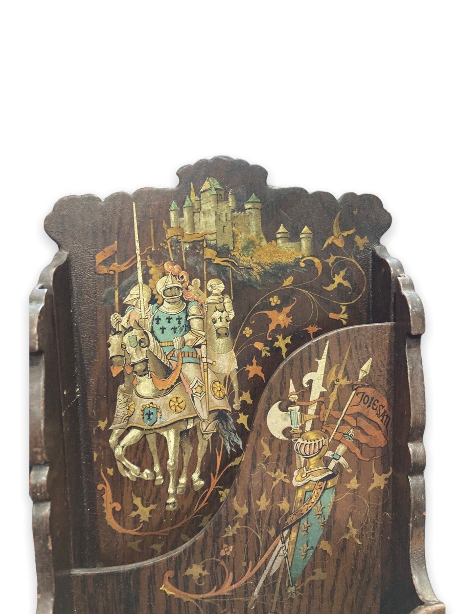 Porte-lettres En Bois Peint époque 1900-photo-2