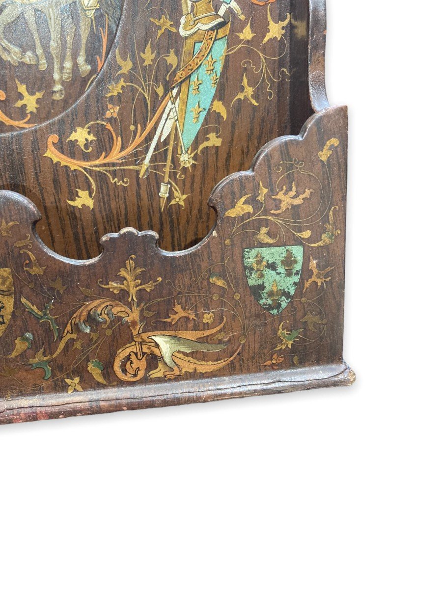 Porte-lettres En Bois Peint époque 1900-photo-3