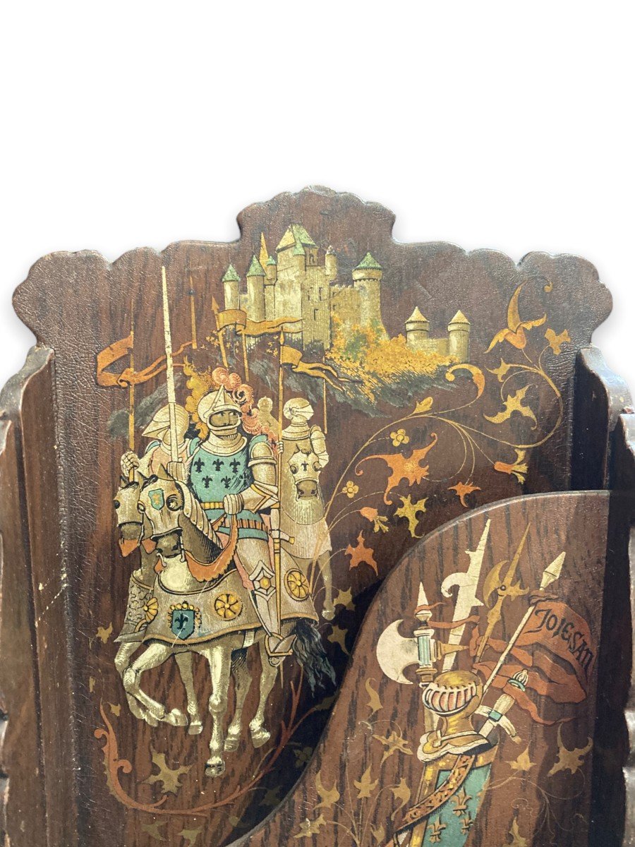 Porte-lettres En Bois Peint époque 1900-photo-4