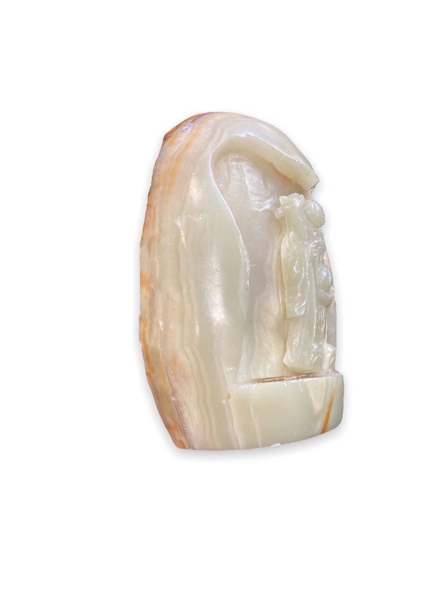 Chinese Onyx Hard Stone Statuette-photo-7