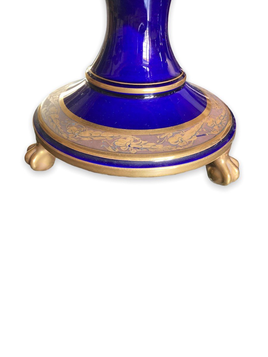 Important Empire Style Cup In Blue Porcelain From Four Circa 1900-photo-4