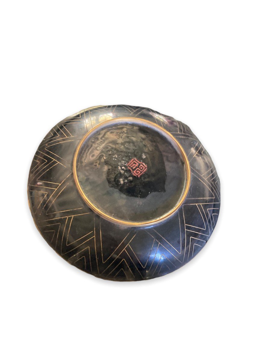 Cup In Cloisonné Enamels On Copper Decorations Of Floral Compositions, China 1930-photo-5
