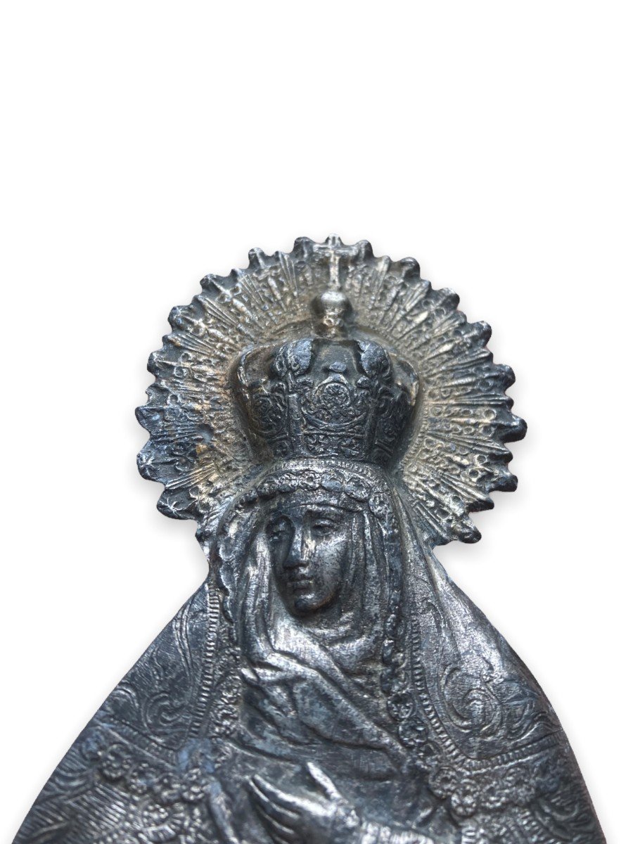 Ex-voto In Silver Plated Virgin In Majesty-photo-4
