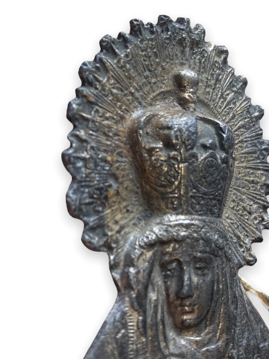 Ex-voto In Silver Plated Virgin In Majesty-photo-3