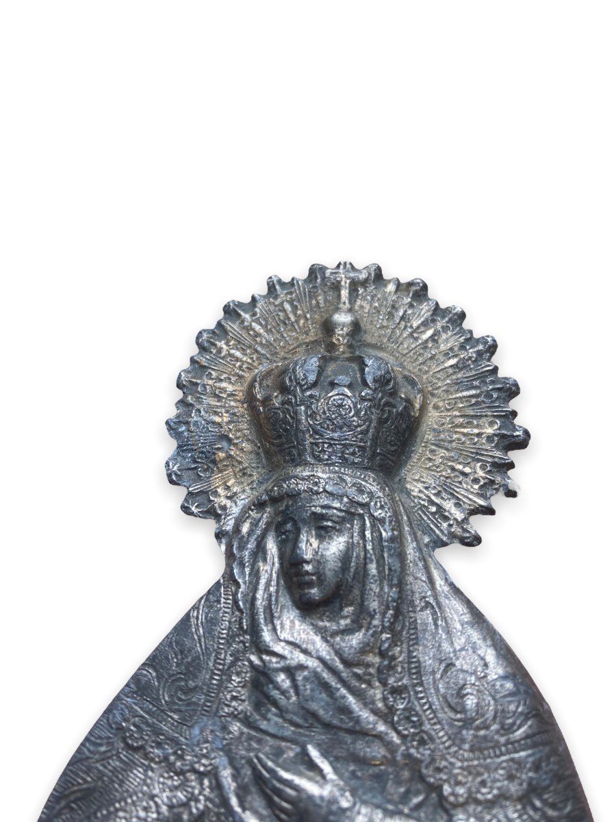 Ex-voto In Silver Plated Virgin In Majesty-photo-4