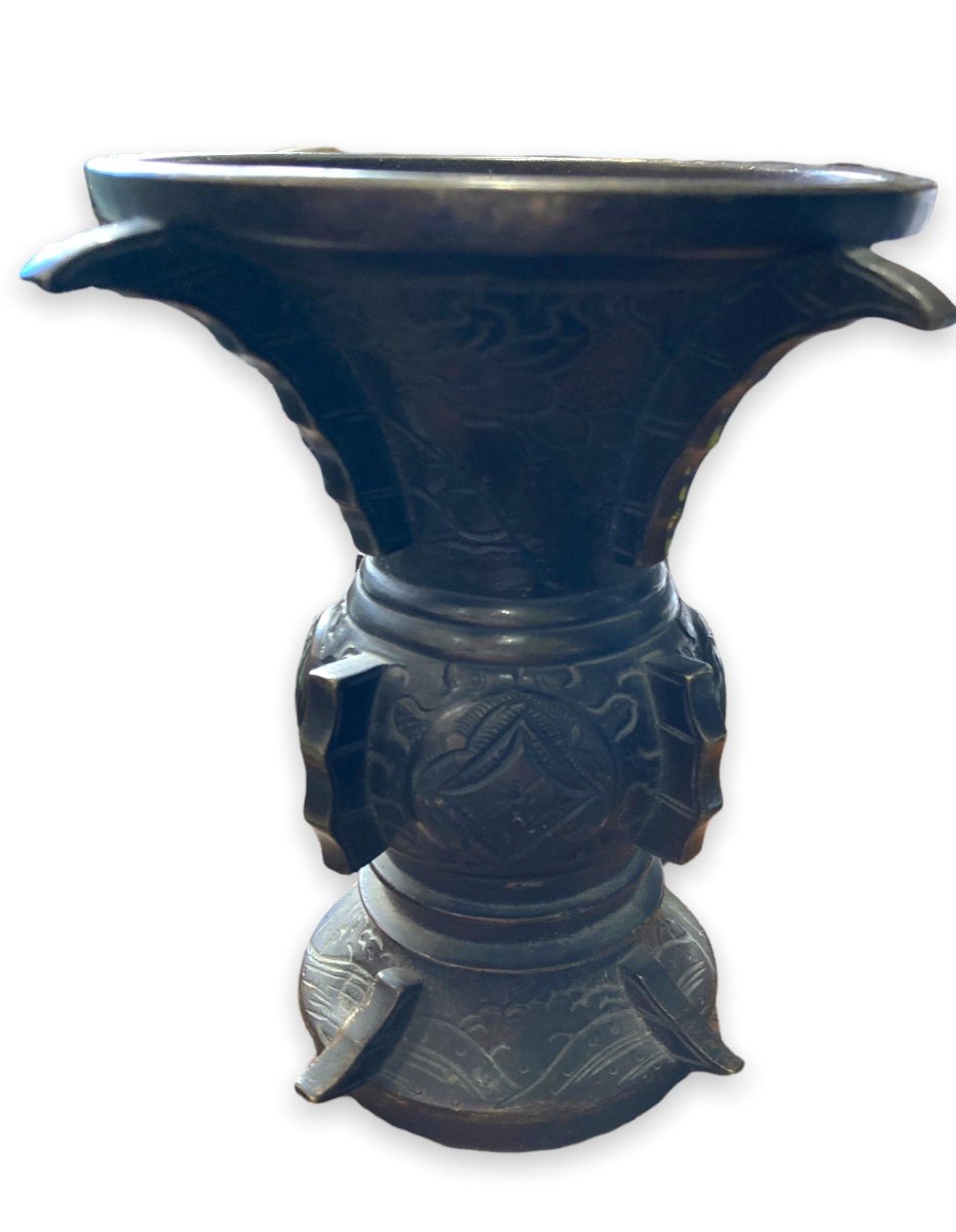 Chinese Bronze Vase Late Nineteenth-photo-4