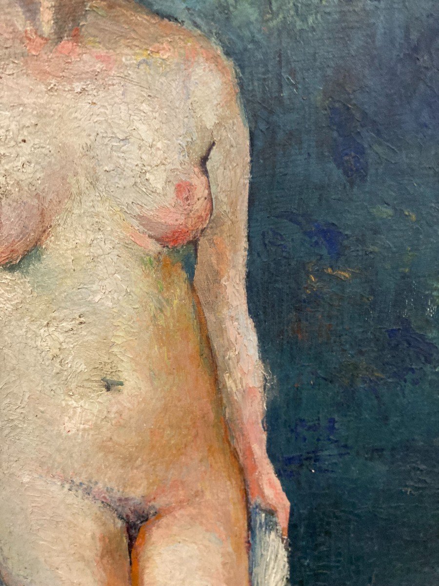 Oil On Canvas Naked In Drape-photo-2