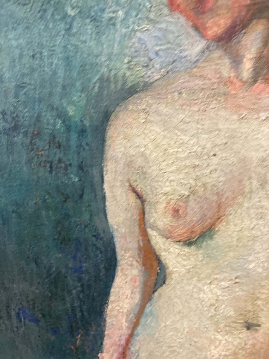 Oil On Canvas Naked In Drape-photo-3