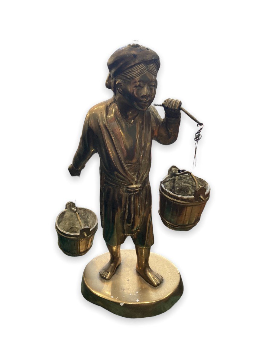 Vietnamese Bronze "the Water Carrier"