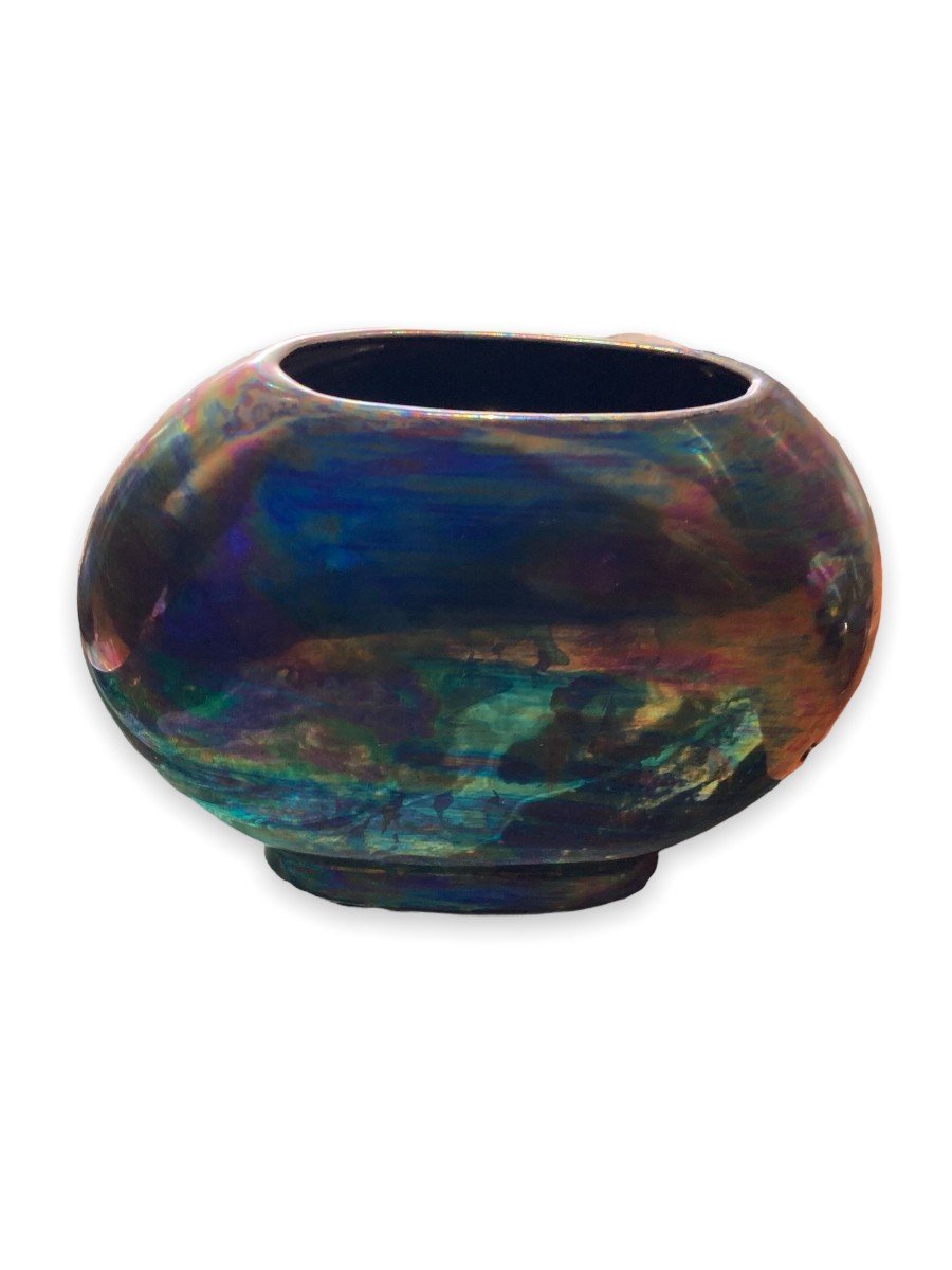 Iridescent Ceramic Round Vase-photo-3