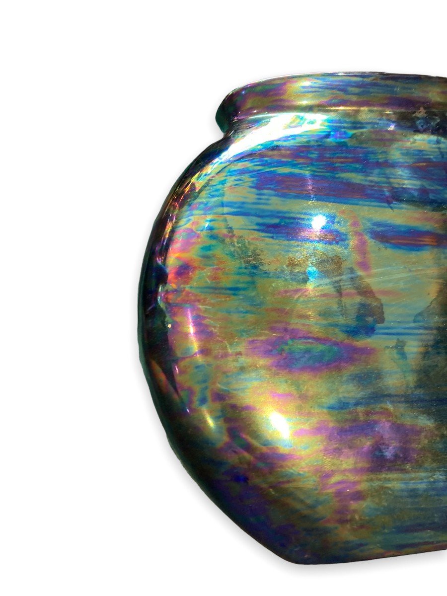 Iridescent Ceramic Round Vase-photo-5