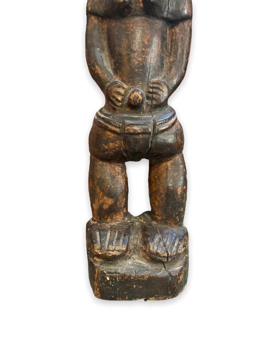 Statue Africaine Figure d'Ancêtre En Bois Exotique-photo-2