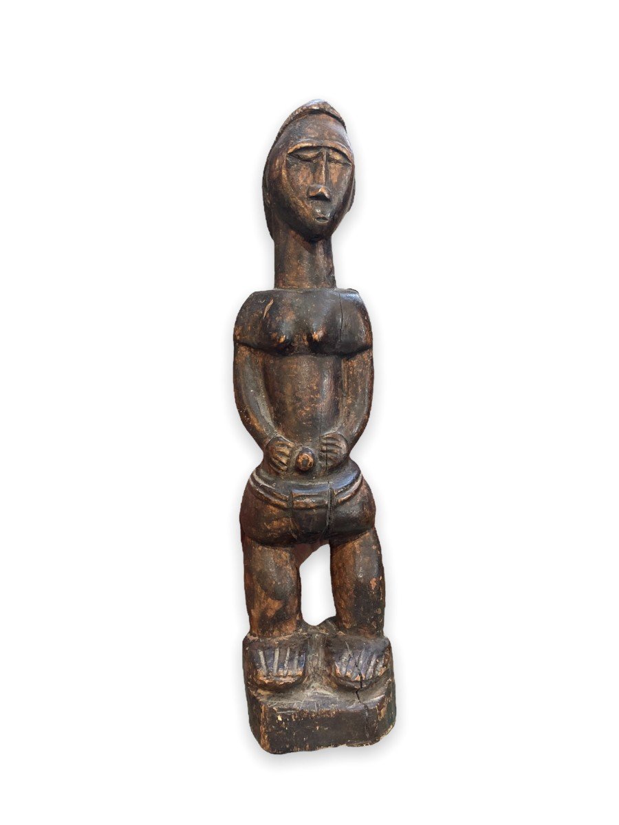 Statue Africaine Figure d'Ancêtre En Bois Exotique-photo-3