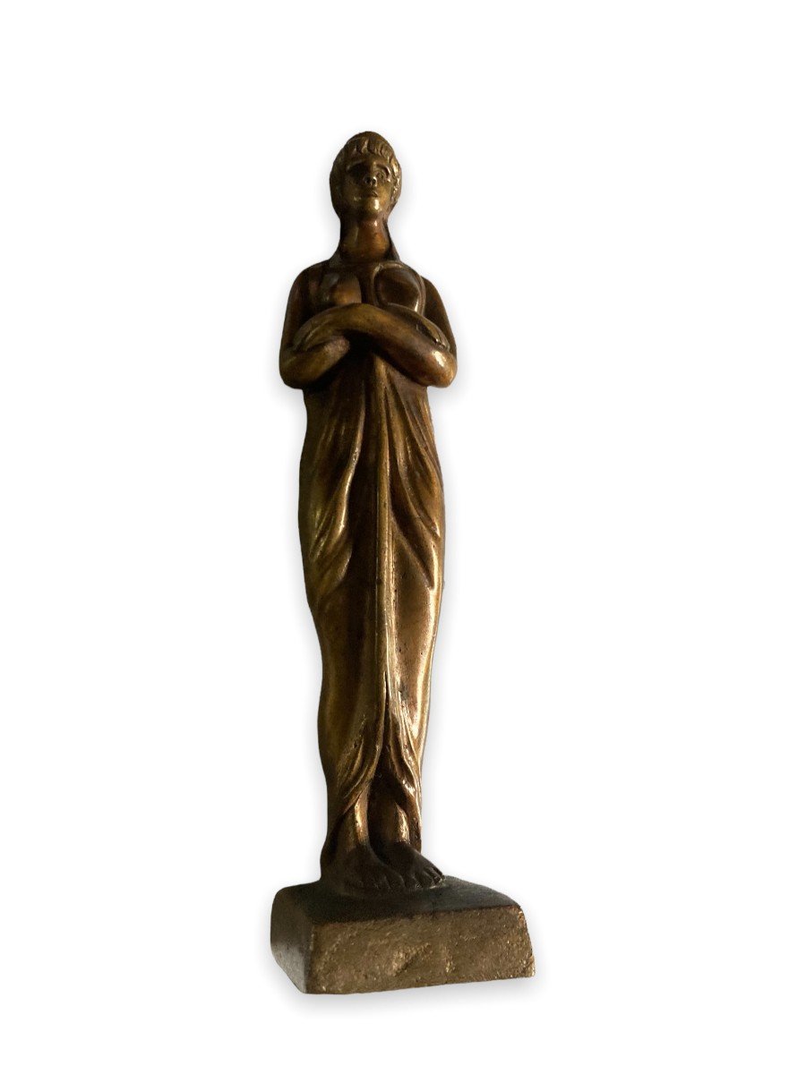 Erotica Bronze Femme Callipyge Vêtue à l'Antique-photo-3