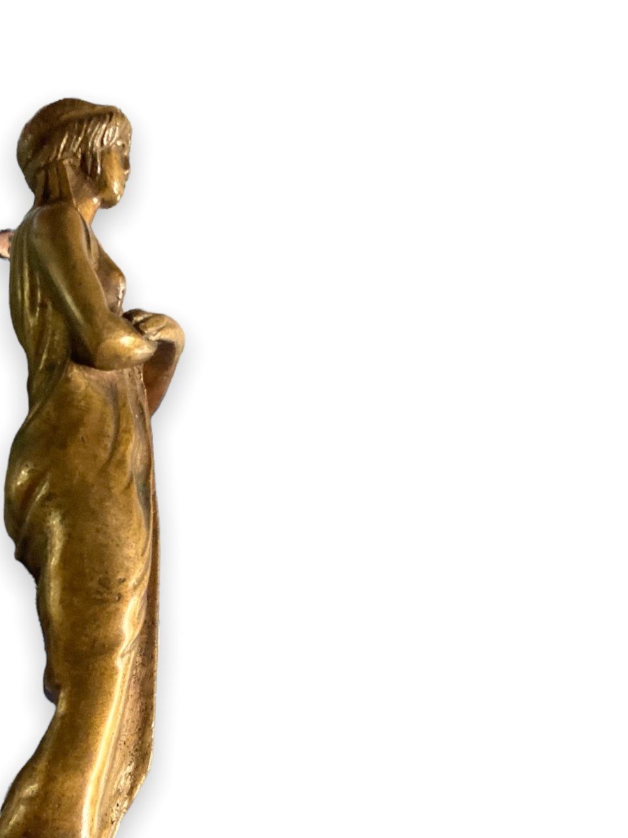 Erotica Bronze Callipyge Woman Dressed In Antique-photo-4