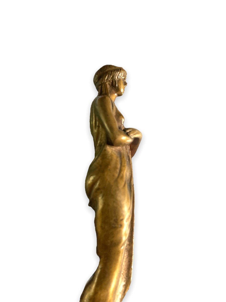 Erotica Bronze Callipyge Woman Dressed In Antique-photo-6