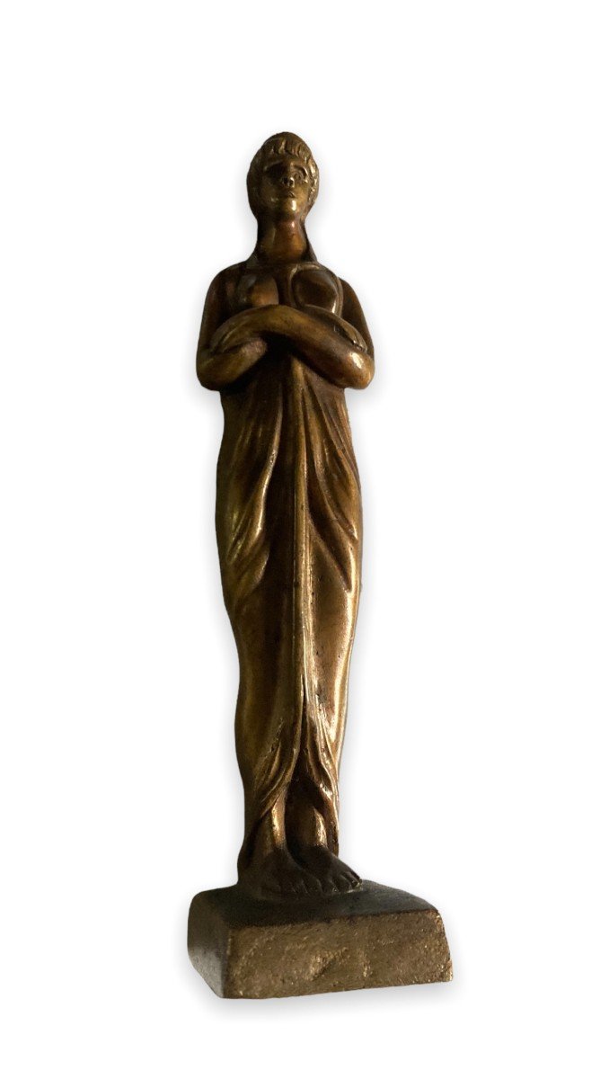 Erotica Bronze Callipyge Woman Dressed In Antique