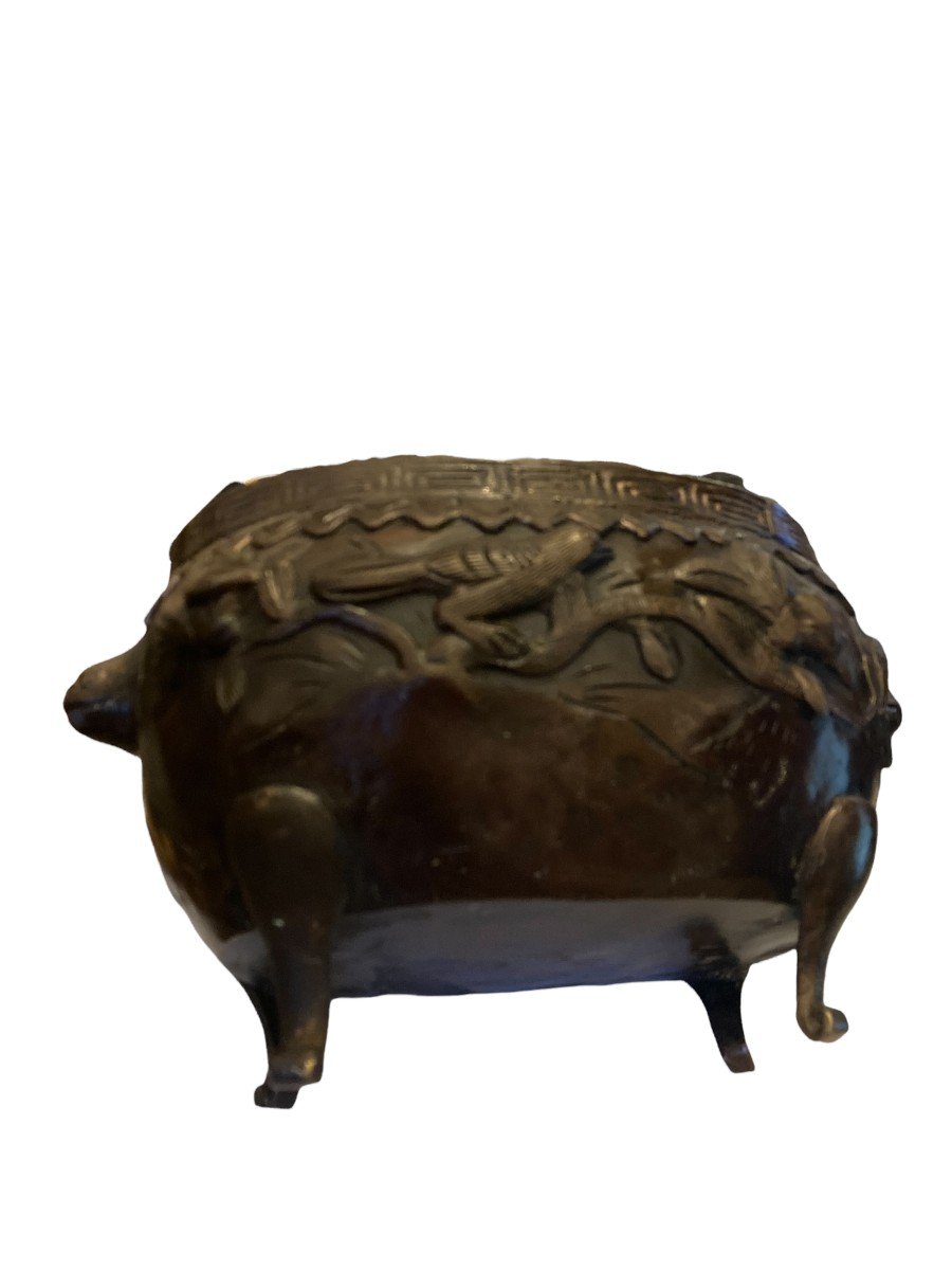 Magnificent Japanese Bronze Planter Late Nineteenth-photo-1