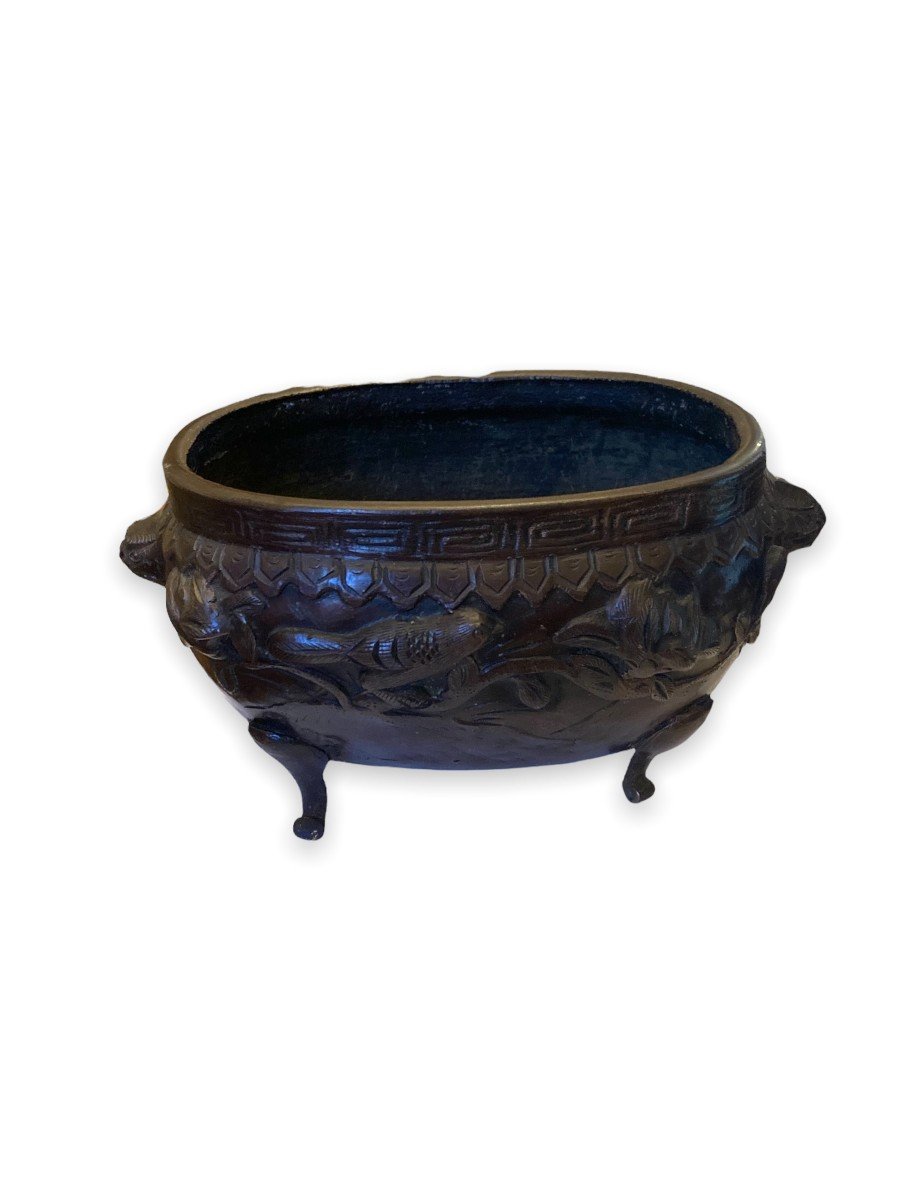 Magnificent Japanese Bronze Planter Late Nineteenth-photo-4