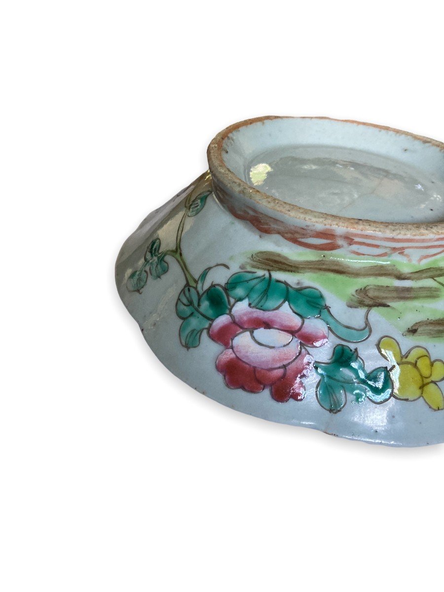 Polylobed Chinese Porcelain Cup Celadon Background China XIXth-photo-3