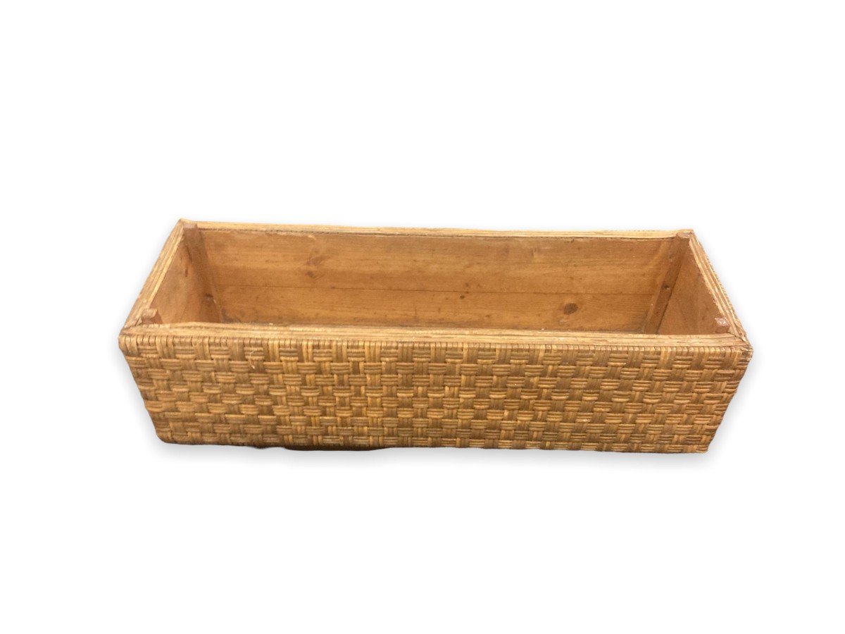 Large Woven Wicker And Rattan Planter