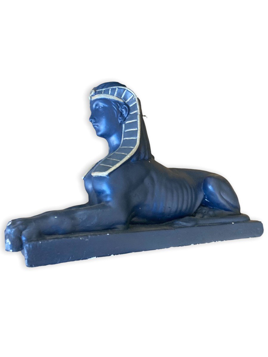Important Painted Plaster Sphinx-photo-2