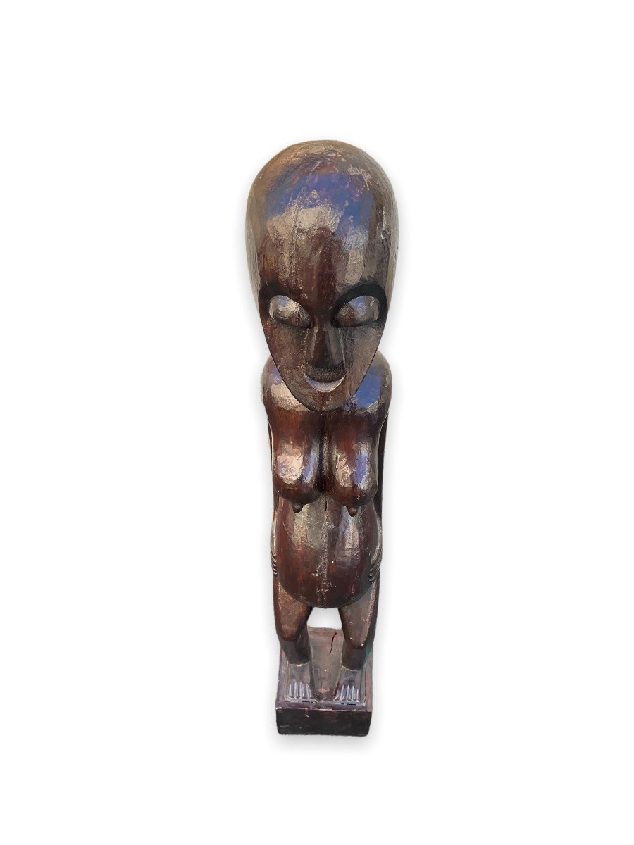 Large African Fertility Deity In Exotic Wood-photo-4