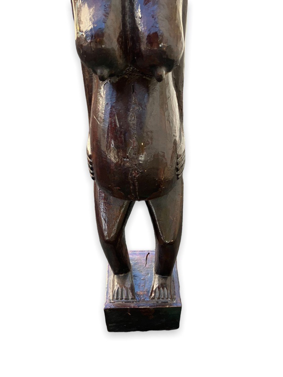 Large African Fertility Deity In Exotic Wood-photo-2