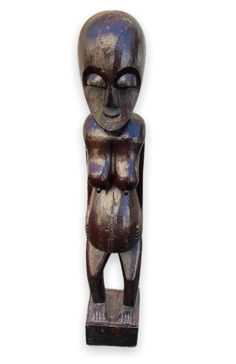 Large African Fertility Deity In Exotic Wood